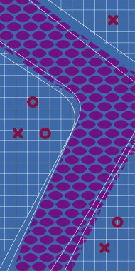 Modern Soyut Mozaik Geometrik Şekiller ve Süslü Vektör Tasarımı. Geometrik şekillerin mozaiğiyle soyut arkaplan süslemeleri. Memphis tarzı sanat ile poster için soyut arkaplan.