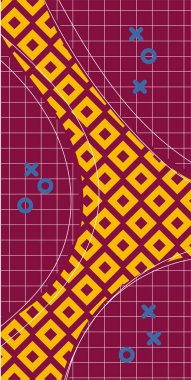 Modern Soyut Mozaik Geometrik Şekiller ve Süslü Vektör Tasarımı. Geometrik şekillerin mozaiğiyle soyut arkaplan süslemeleri. Memphis tarzı sanat ile poster için soyut arkaplan.