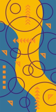 Kıvrımlı şekiller ve daireler ile soyut arkaplan.