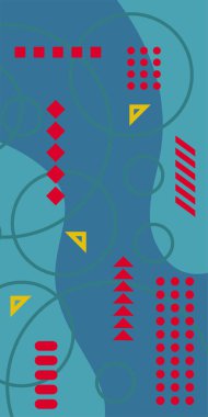 Kıvrımlı şekiller ve daireler ile soyut arkaplan.