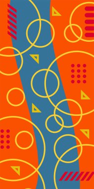 Kıvrımlı şekiller ve daireler ile soyut arkaplan.