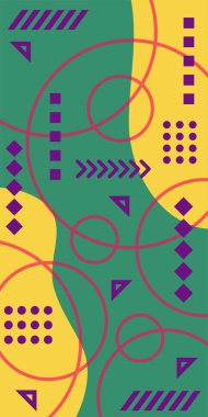 Kıvrımlı şekiller ve daireler ile soyut arkaplan.