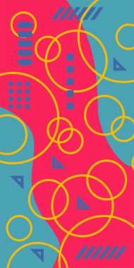 Kıvrımlı şekiller ve daireler ile soyut arkaplan.