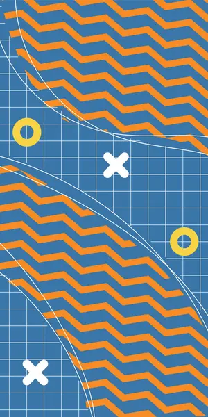 Modern Soyut Mozaik Geometrik Şekiller ve Süslü Vektör Tasarımı. Geometrik şekillerin mozaiğiyle soyut arkaplan süslemeleri. Memphis tarzı sanat ile poster için soyut arkaplan.