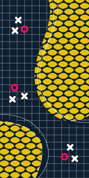 Modern Soyut Mozaik Geometrik Şekiller ve Süslü Vektör Tasarımı. Geometrik şekillerin mozaiğiyle soyut arkaplan süslemeleri. Memphis tarzı sanat ile poster için soyut arkaplan.