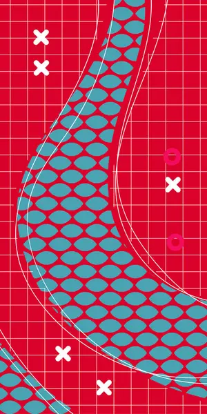 Modern Soyut Mozaik Geometrik Şekiller ve Süslü Vektör Tasarımı. Geometrik şekillerin mozaiğiyle soyut arkaplan süslemeleri. Memphis tarzı sanat ile poster için soyut arkaplan.