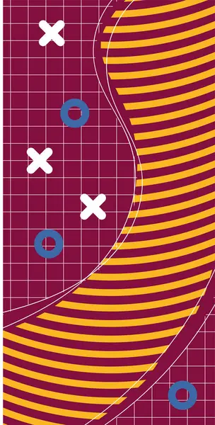 Modern Soyut Mozaik Geometrik Şekiller ve Süslü Vektör Tasarımı. Geometrik şekillerin mozaiğiyle soyut arkaplan süslemeleri. Memphis tarzı sanat ile poster için soyut arkaplan.