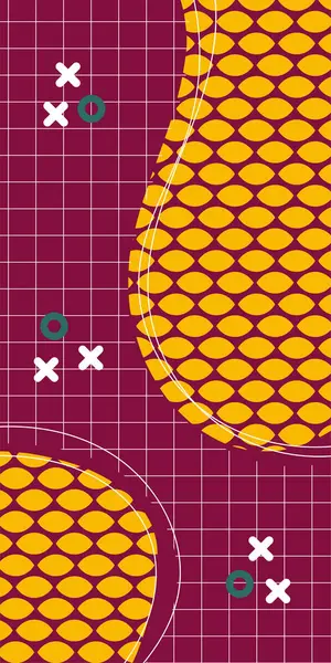 Modern Soyut Mozaik Geometrik Şekiller ve Süslü Vektör Tasarımı. Geometrik şekillerin mozaiğiyle soyut arkaplan süslemeleri. Memphis tarzı sanat ile poster için soyut arkaplan.