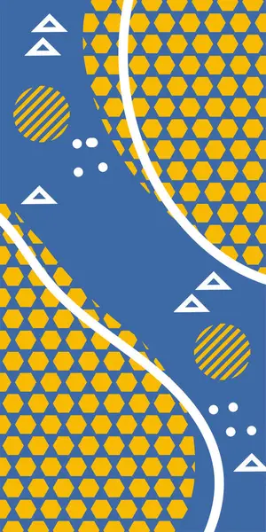 Modern Soyut Mozaik Geometrik Şekiller ve Süslü Vektör Tasarımı. Geometrik şekillerin mozaiğiyle soyut arkaplan süslemeleri. Memphis tarzı sanat ile poster için soyut arkaplan.