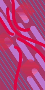 Çizgili soyut arkaplan sanatı, kıvrımlı çizgiler ve bazı geometrik şekil süslemeleri