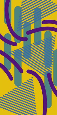 Çizgili soyut arkaplan sanatı, kıvrımlı çizgiler ve bazı geometrik şekil süslemeleri