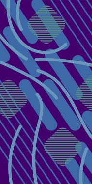 Çizgili soyut arkaplan sanatı, kıvrımlı çizgiler ve bazı geometrik şekil süslemeleri