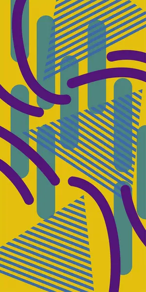 Çizgili soyut arkaplan sanatı, kıvrımlı çizgiler ve bazı geometrik şekil süslemeleri