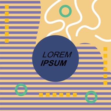 Çizgilerin soyut arka plan vektör sanatı ve geometrik şekil örtüsü. Dalgalı çizgiler üzerindeki geometrik süslemelerin soyut arkaplanı.