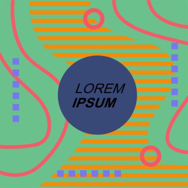 Çizgilerin soyut arka plan vektör sanatı ve geometrik şekil örtüsü. Dalgalı çizgiler üzerindeki geometrik süslemelerin soyut arkaplanı.