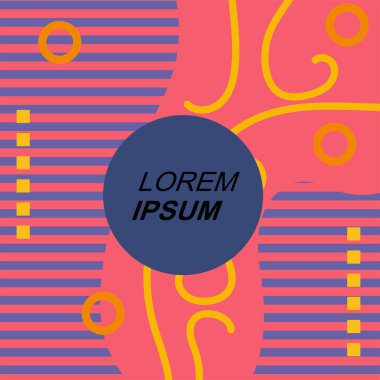 Çizgilerin soyut arka plan vektör sanatı ve geometrik şekil örtüsü. Dalgalı çizgiler üzerindeki geometrik süslemelerin soyut arkaplanı.