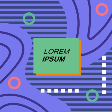 Çizgilerin soyut arka plan vektör sanatı ve geometrik şekil örtüsü. Dalgalı çizgiler üzerindeki geometrik süslemelerin soyut arkaplanı.