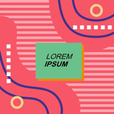 Çizgilerin soyut arka plan vektör sanatı ve geometrik şekil örtüsü. Dalgalı çizgiler üzerindeki geometrik süslemelerin soyut arkaplanı.