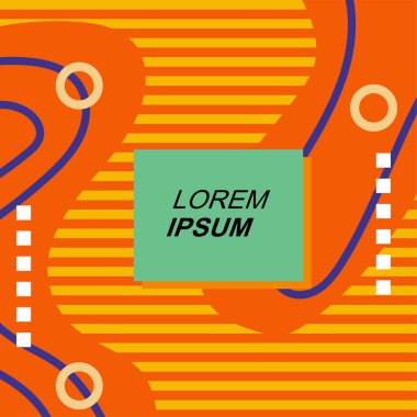 Çizgilerin soyut arka plan vektör sanatı ve geometrik şekil örtüsü. Dalgalı çizgiler üzerindeki geometrik süslemelerin soyut arkaplanı.