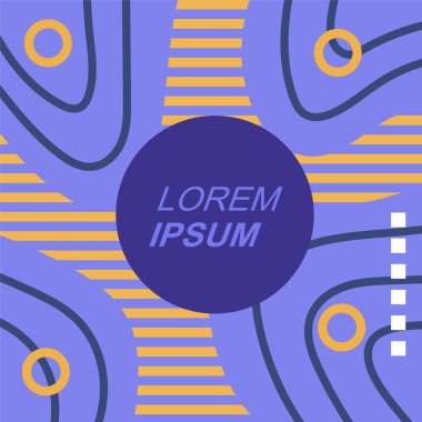 Çizgilerin soyut arka plan vektör sanatı ve geometrik şekil örtüsü. Dalgalı çizgiler üzerindeki geometrik süslemelerin soyut arkaplanı.