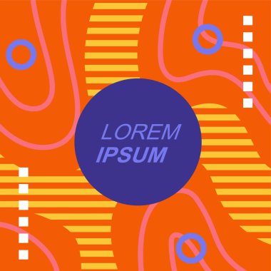 Çizgilerin soyut arka plan vektör sanatı ve geometrik şekil örtüsü. Dalgalı çizgiler üzerindeki geometrik süslemelerin soyut arkaplanı.