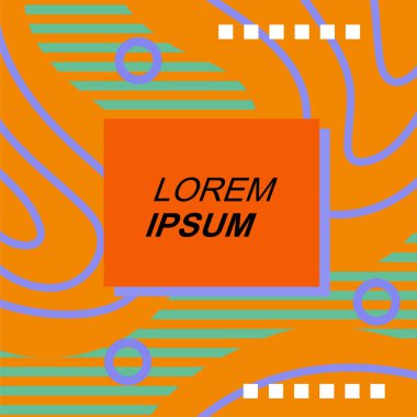 Çizgilerin soyut arka plan vektör sanatı ve geometrik şekil örtüsü. Dalgalı çizgiler üzerindeki geometrik süslemelerin soyut arkaplanı.