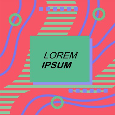 Çizgilerin soyut arka plan vektör sanatı ve geometrik şekil örtüsü. Dalgalı çizgiler üzerindeki geometrik süslemelerin soyut arkaplanı.