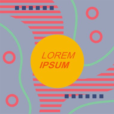 Çizgilerin soyut arka plan vektör sanatı ve geometrik şekil örtüsü. Dalgalı çizgiler üzerindeki geometrik süslemelerin soyut arkaplanı.