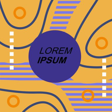 Çizgilerin soyut arka plan vektör sanatı ve geometrik şekil örtüsü. Dalgalı çizgiler üzerindeki geometrik süslemelerin soyut arkaplanı.