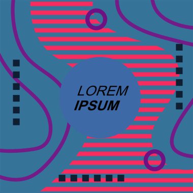 Çizgilerin soyut arka plan vektör sanatı ve geometrik şekil örtüsü. Dalgalı çizgiler üzerindeki geometrik süslemelerin soyut arkaplanı.