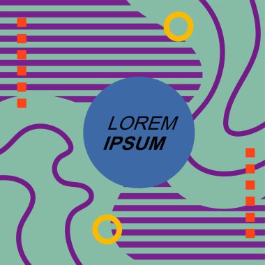 Çizgilerin soyut arka plan vektör sanatı ve geometrik şekil örtüsü. Dalgalı çizgiler üzerindeki geometrik süslemelerin soyut arkaplanı.