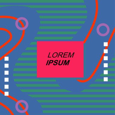 Çizgilerin soyut arka plan vektör sanatı ve geometrik şekil örtüsü. Dalgalı çizgiler üzerindeki geometrik süslemelerin soyut arkaplanı.