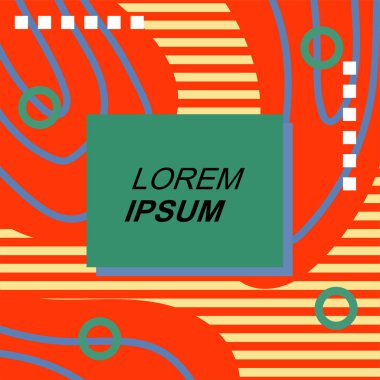 Çizgilerin soyut arka plan vektör sanatı ve geometrik şekil örtüsü. Dalgalı çizgiler üzerindeki geometrik süslemelerin soyut arkaplanı.