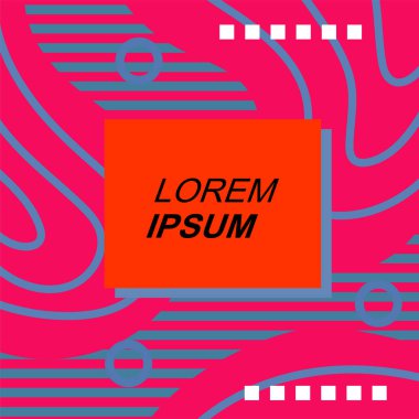 Çizgilerin soyut arka plan vektör sanatı ve geometrik şekil örtüsü. Dalgalı çizgiler üzerindeki geometrik süslemelerin soyut arkaplanı.