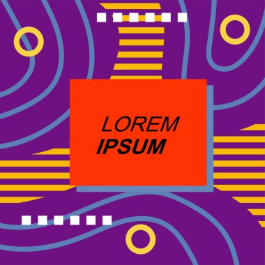 Çizgilerin soyut arka plan vektör sanatı ve geometrik şekil örtüsü. Dalgalı çizgiler üzerindeki geometrik süslemelerin soyut arkaplanı.