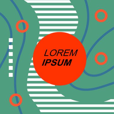 Çizgilerin soyut arka plan vektör sanatı ve geometrik şekil örtüsü. Dalgalı çizgiler üzerindeki geometrik süslemelerin soyut arkaplanı.