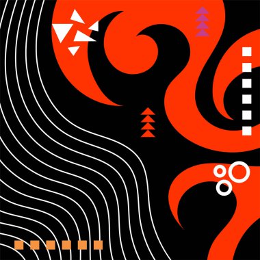 Soyut arka plan vektör sanatı dalgalı doku, çizgiler ve kıvrımlar şekil örtüsü. Dalgalı doku üzerindeki geometrik süslemelerin soyut arkaplanı.