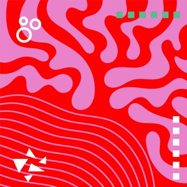 Soyut arka plan vektör sanatı dalgalı doku, çizgiler ve kıvrımlar şekil örtüsü. Dalgalı doku üzerindeki geometrik süslemelerin soyut arkaplanı.