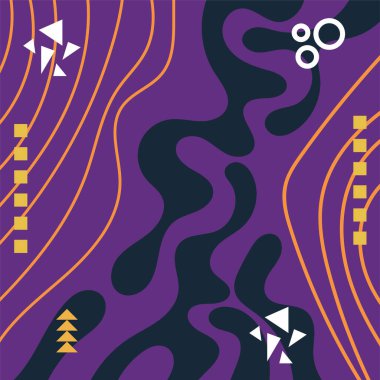 Soyut arka plan vektör sanatı dalgalı doku, çizgiler ve kıvrımlar şekil örtüsü. Dalgalı doku üzerindeki geometrik süslemelerin soyut arkaplanı.