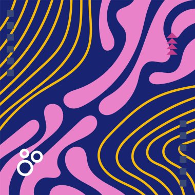 Soyut arka plan vektör sanatı dalgalı doku, çizgiler ve kıvrımlar şekil örtüsü. Dalgalı doku üzerindeki geometrik süslemelerin soyut arkaplanı.