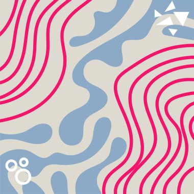 Soyut arka plan vektör sanatı dalgalı doku, çizgiler ve kıvrımlar şekil örtüsü. Dalgalı doku üzerindeki geometrik süslemelerin soyut arkaplanı.