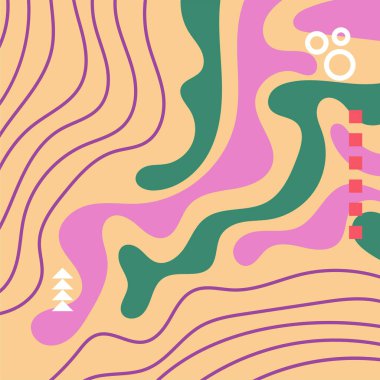 Soyut arka plan vektör sanatı dalgalı doku, çizgiler ve kıvrımlar şekil örtüsü. Dalgalı doku üzerindeki geometrik süslemelerin soyut arkaplanı.