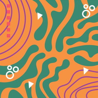 Soyut arka plan vektör sanatı dalgalı doku, çizgiler ve kıvrımlar şekil örtüsü. Dalgalı doku üzerindeki geometrik süslemelerin soyut arkaplanı.