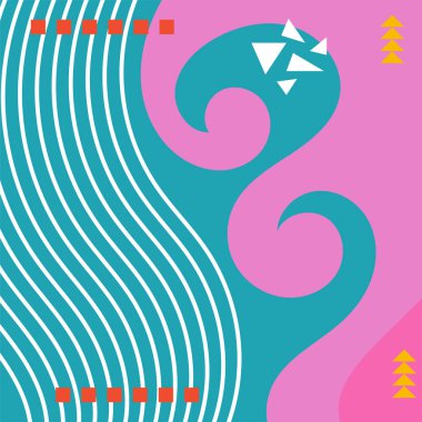 Soyut arka plan vektör sanatı dalgalı doku, çizgiler ve kıvrımlar şekil örtüsü. Dalgalı doku üzerindeki geometrik süslemelerin soyut arkaplanı.