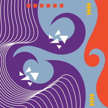 Soyut arka plan vektör sanatı dalgalı doku, çizgiler ve kıvrımlar şekil örtüsü. Dalgalı doku üzerindeki geometrik süslemelerin soyut arkaplanı.