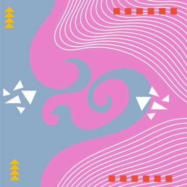 Soyut arka plan vektör sanatı dalgalı doku, çizgiler ve kıvrımlar şekil örtüsü. Dalgalı doku üzerindeki geometrik süslemelerin soyut arkaplanı.