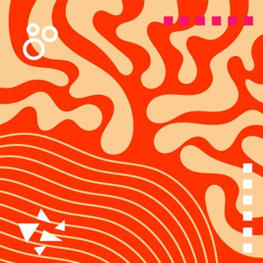 Soyut arka plan vektör sanatı dalgalı doku, çizgiler ve kıvrımlar şekil örtüsü. Dalgalı doku üzerindeki geometrik süslemelerin soyut arkaplanı.