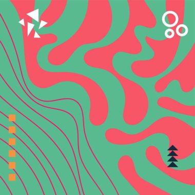 Soyut arka plan vektör sanatı dalgalı doku, çizgiler ve kıvrımlar şekil örtüsü. Dalgalı doku üzerindeki geometrik süslemelerin soyut arkaplanı.