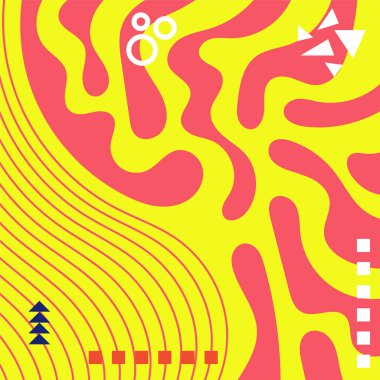 Soyut arka plan vektör sanatı dalgalı doku, çizgiler ve kıvrımlar şekil örtüsü. Dalgalı doku üzerindeki geometrik süslemelerin soyut arkaplanı.