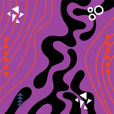 Soyut arka plan vektör sanatı dalgalı doku, çizgiler ve kıvrımlar şekil örtüsü. Dalgalı doku üzerindeki geometrik süslemelerin soyut arkaplanı.